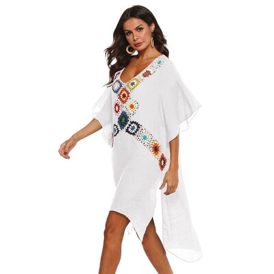 Women Beach Dress Swimsuit Cover Up Pareo Ups 2021 vestido F