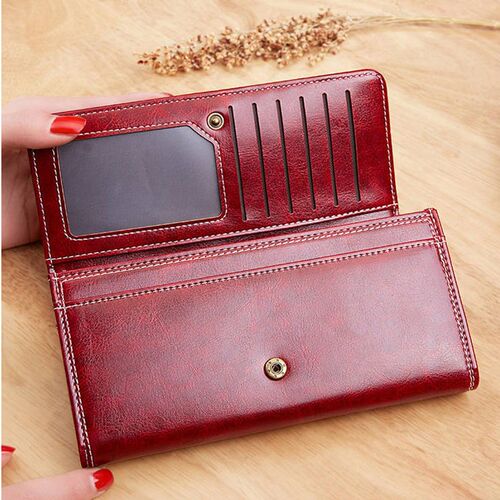 Womens Leather Wallet Woman Luxury Long Wallets Fashion Wo