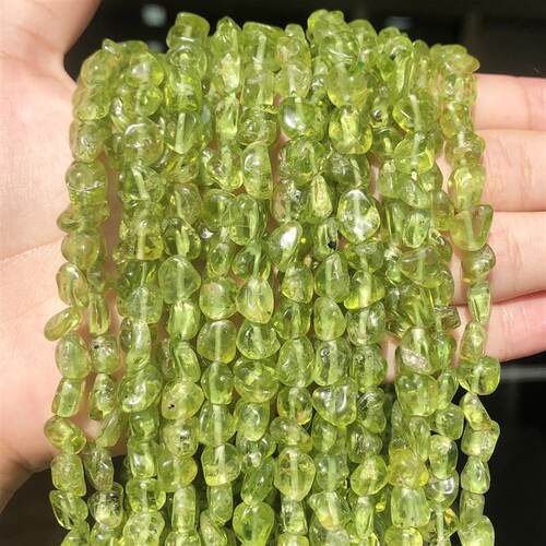 6-8mm Irregular Natural Green Peridot Stone Beads for Access