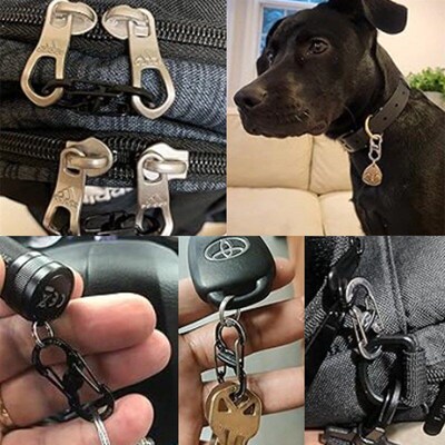 Lock-equipped eight-leaf buckle, stainless steel keychain