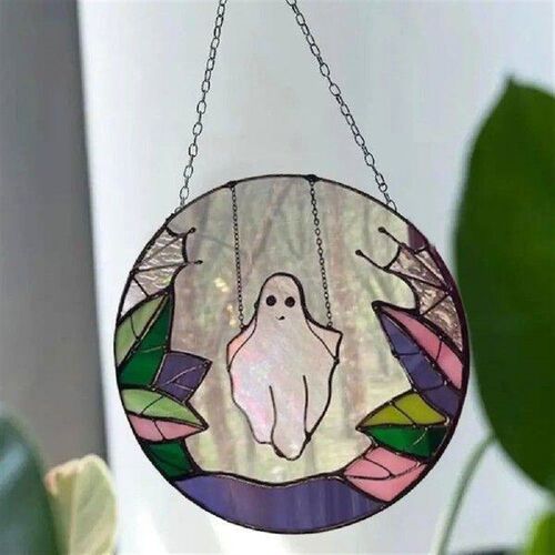 Swing Ghost Suncatcher Pendant Spooky Halloween Swing Ghost