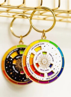 Wheel Keychain (Black/ White) Theory, Artist Gift, Keychains
