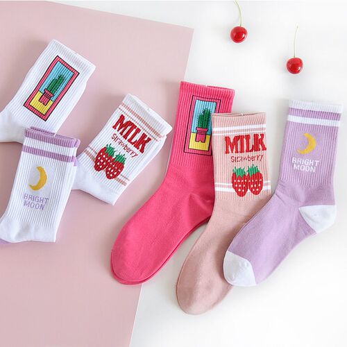 Women's Socks Japanese Cotton Colorful Cartoon Cute Funn