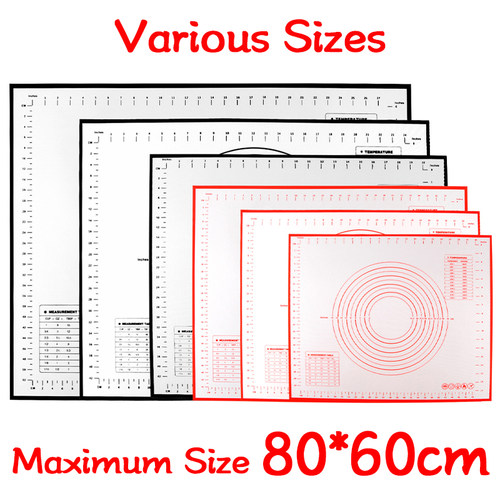 Oversize 80/70/60cm Silicone Baking Mat Rolling Kneading Pad