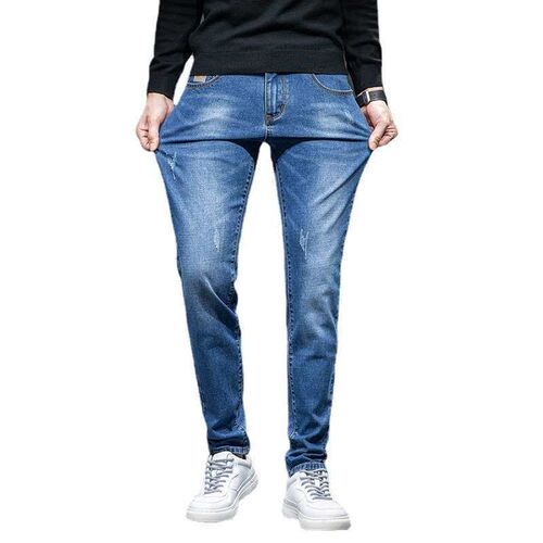 Slim-Fit Stetch Jeans Mens tendy Youth Beef Pants Mens Spr