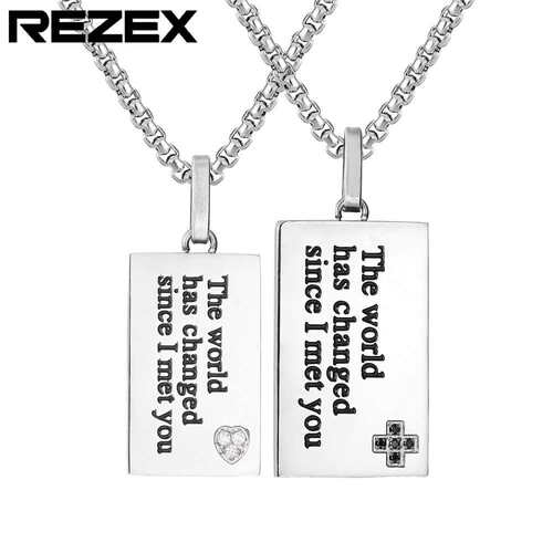 P07-NK10 New Fashion Simple Titanium Steel Couple Pendant Me