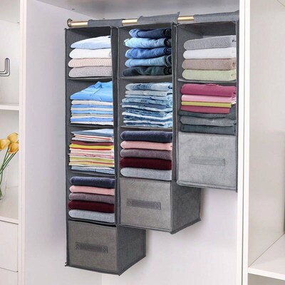 Hanging Closet Rack Shelf Tidy Hanger Wardrobe Storage Organ