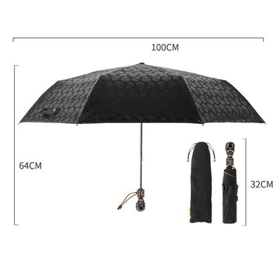 Black Devil Skull Automaticlly Umbrella Rain Women 3 Fold An