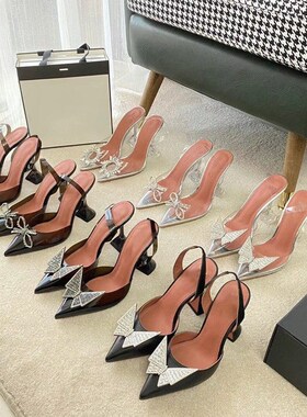 2021 Summer New Diamond Bow Womens Sandals PVC Transparent