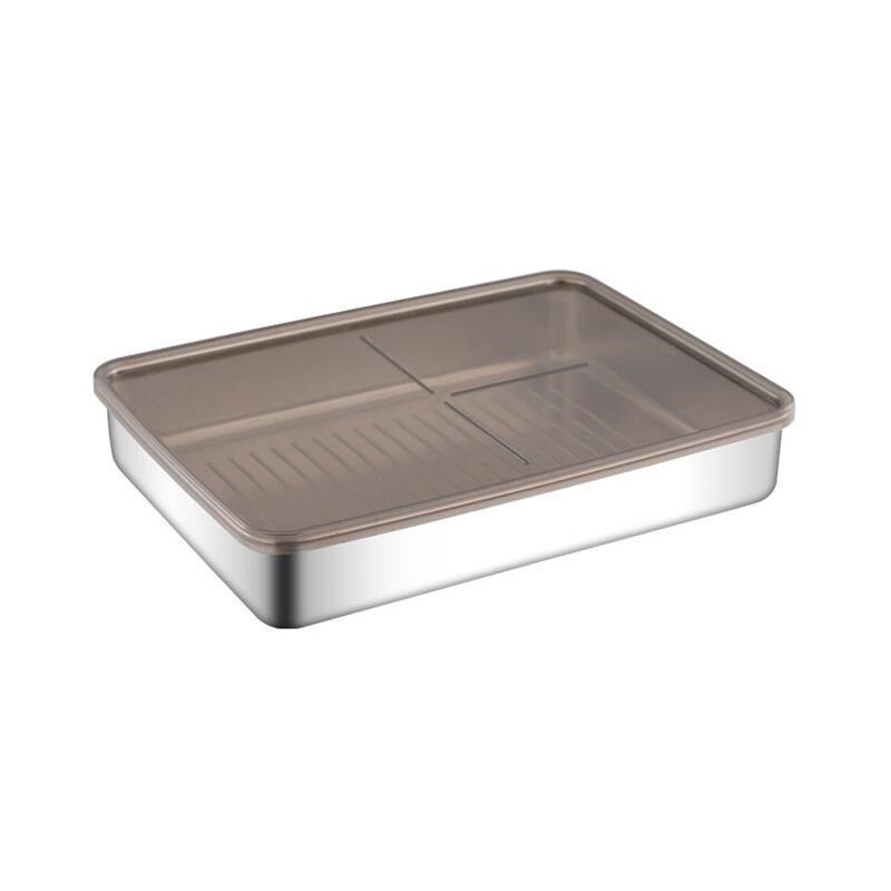 Stainless steel square tray crisper grill oil filter tray - 实物图