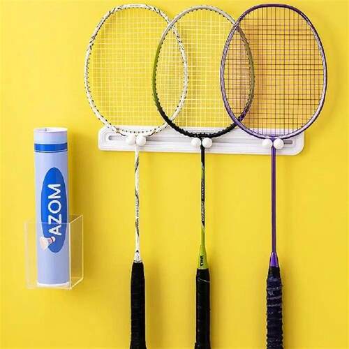 Wall Mounted Badminton Racket Holder Adjustable Removable