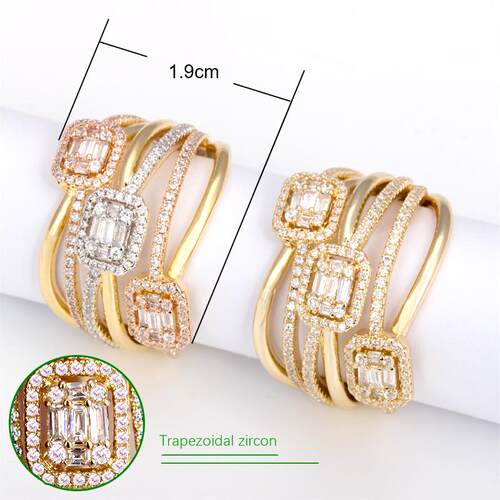 Bride Talk Fashion Rings Creative Cross Twisted Line Flash M