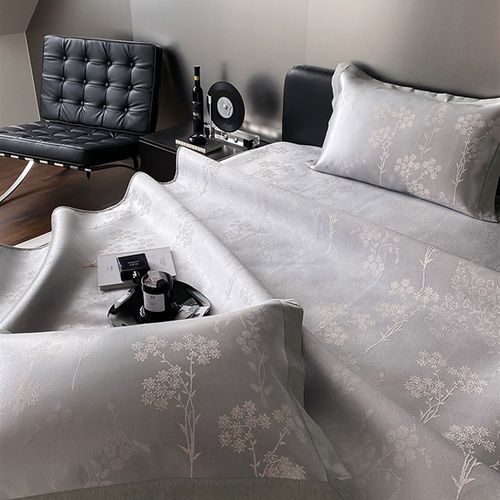 夏季类无荧光冰丝凉席可水洗提花可折叠席子家用床笠三件透气