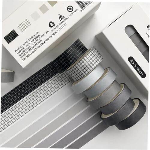 5Rolls/box Solid Color Washi Tape Set Decorative Masking Tap