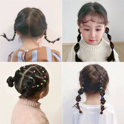 500/1000/2000pcs Girls Colourful Disposable Rubber Band Hair