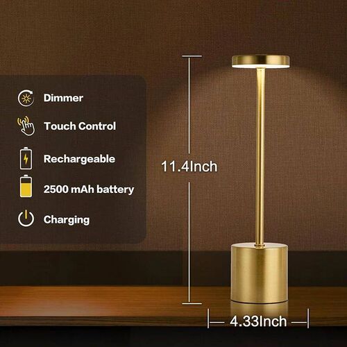 Classic Table Lamp USB Rechargeable Night Light Stepless Dim