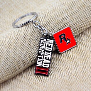 Red Dead Redemption 2 Keychain Men Cosplay Game Gun Key Ring