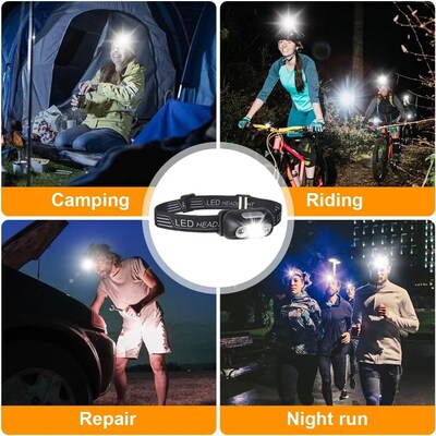 Mini Rechargeable Sensor Headlamp LED Headlight Torch Waterp