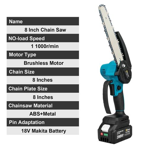 8 Inch Brushless Electric Saw Handheld Portable Wood Logging
