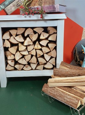 木柴装饰壁炉摆件客厅民宿原木木材橱窗陈列拍摄创意道具木头手工