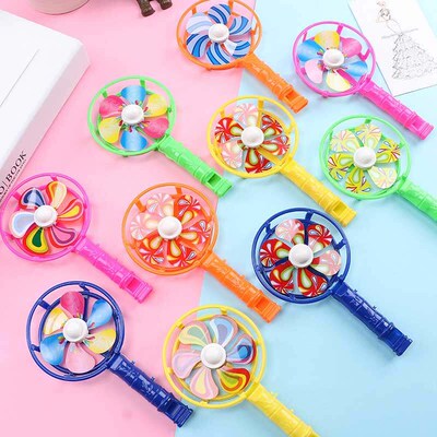 12PCS Childrens Toys Classic Plastic Whistle Windmill Festi