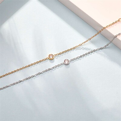 Ins Fashion Womens Diamond-encrusted Titanium Steel Fine Br