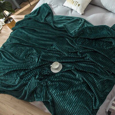 Dark Green Blanket  Printed Throw Blanket Plush Fluffy Flann