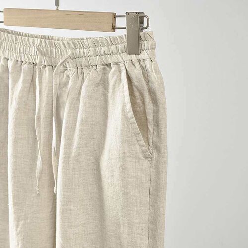 Spring New Linen Pants Mens Linen Ankle-length Pants Youth