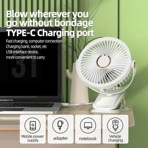 8000mAh Camping Fan Rechargeable Desktop Portable Air Circul