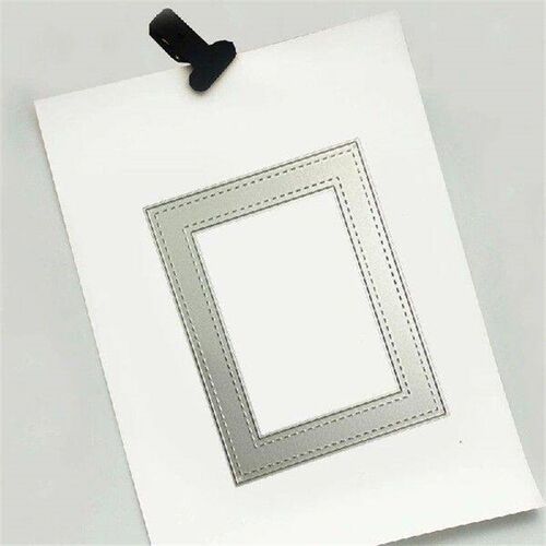 Stitched Dotted Rectangle Frame Metal Cutting Dies Stencil