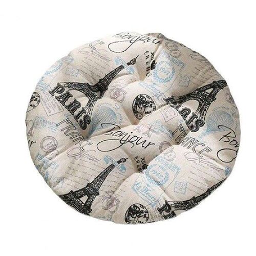 Chair Cushion Washable Soft Plaid Round Plush Warm Cushions