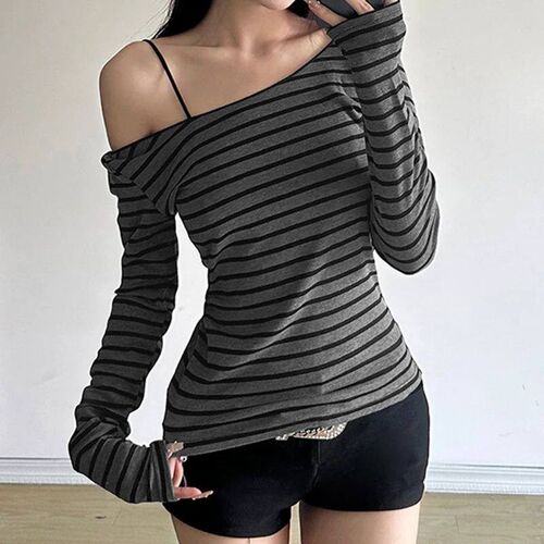Spring Fall Womens New Japanese Basic Models Slim Long-Slee