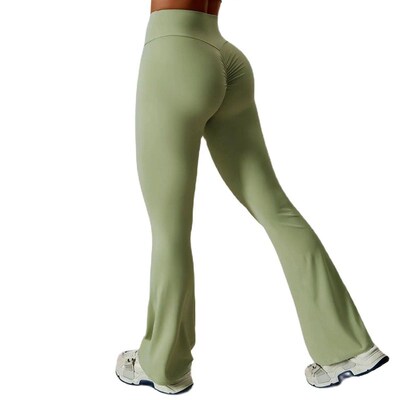 Women Yoga Bell-bottoms Tight Scrunch Butt Lifting Dance