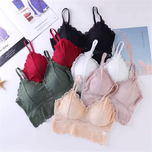 French Style Thin Lace Bra Push-up No Steel Ring Large U Bac