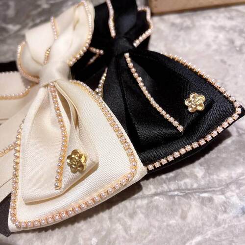 Fabric spring clip top clip ponytail clip edge clip pearl rh