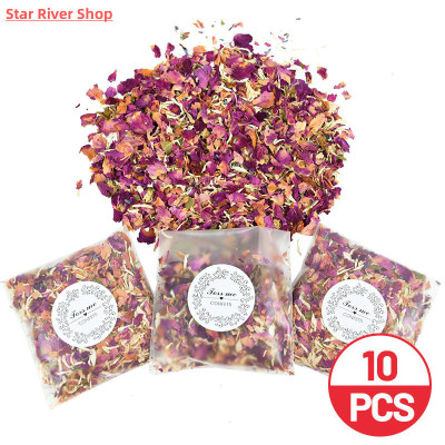10Packs Natural Wedding Confetti Dried Flower Rose Petals Po
