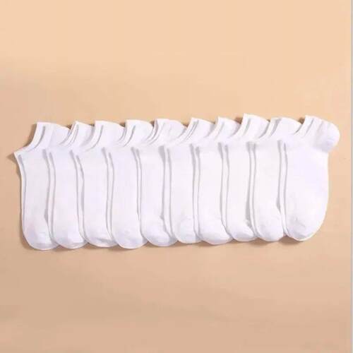 10 Pairs Unisex Casual Plain Color Boat Socks Thin Breathabl