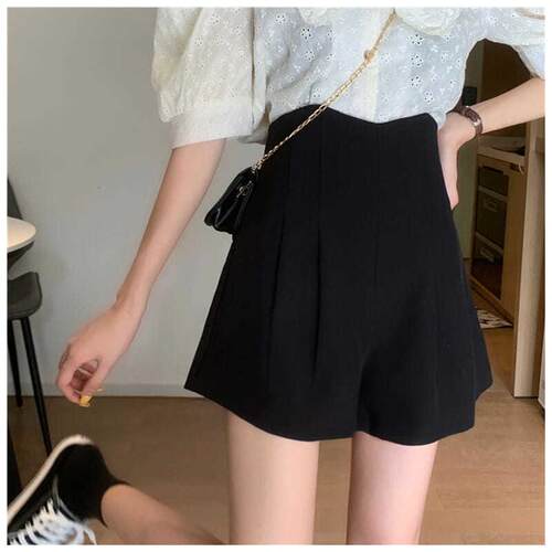 Black Suit Shorts Women's Autumn New Loose Slim A- line