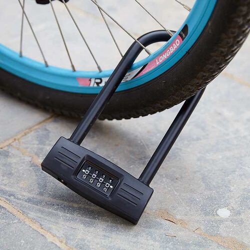 Bicycle lock U type anti theft four digit combination lock w