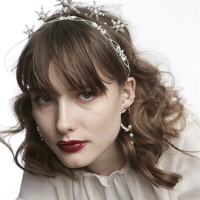 Fashion Rhinestone Bridal Leaf Hair Vine Tiara Accessories f