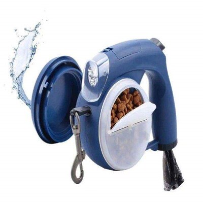 Retractable Dogs Leash with Light Poop Bag Holder Water