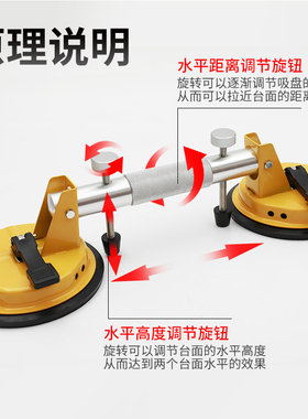 BTE邦特瓷砖石材拼缝吸盘台面调平拉紧器大理石玻璃强力真空固定