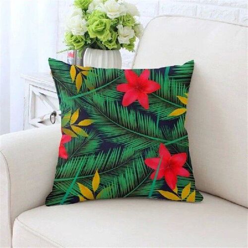 Green Leaf Sofa Cushion Cover Tropical Rainforest Summer