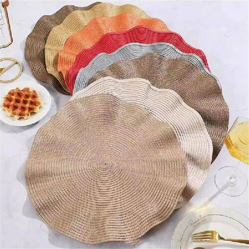 Round Braided Placemats Set Of 2 Place Mats Corrugated Edge