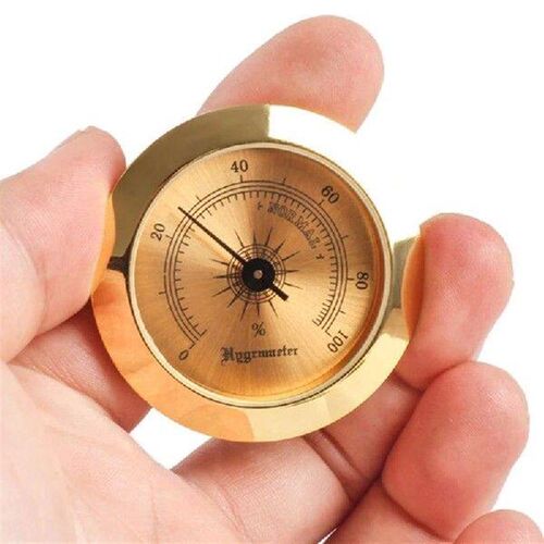 Portable Mini High Mechanical Hygrometer Metal Cigar Box