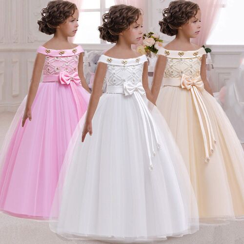 2022 Christmas Kids Princess Dress For Girls Flower Ball Gow