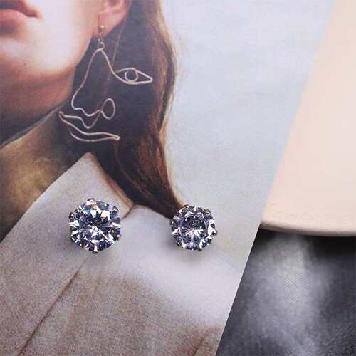 Super Flash Zircon Flash Diamond Magnetic Ear Clip Womens E