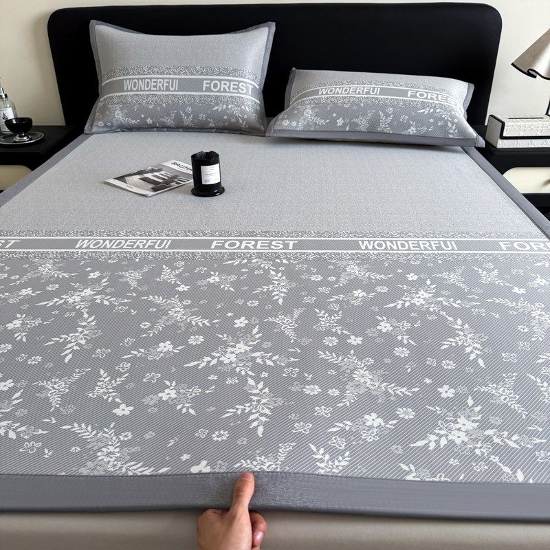 凉感提花冰丝凉席三件20新款夏季空调软席子类母婴级可机洗,床上用品,冰丝席,淘宝优惠券,粉丝福利购,淘宝优惠卷