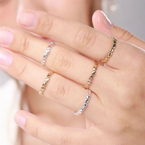 Stainless Steel Heart Rings For Women Propose Engagement Wed