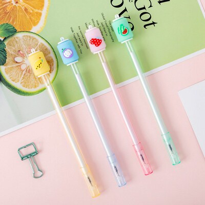 Creative Fruit Soda Transparent Pen for Students 05mm Black